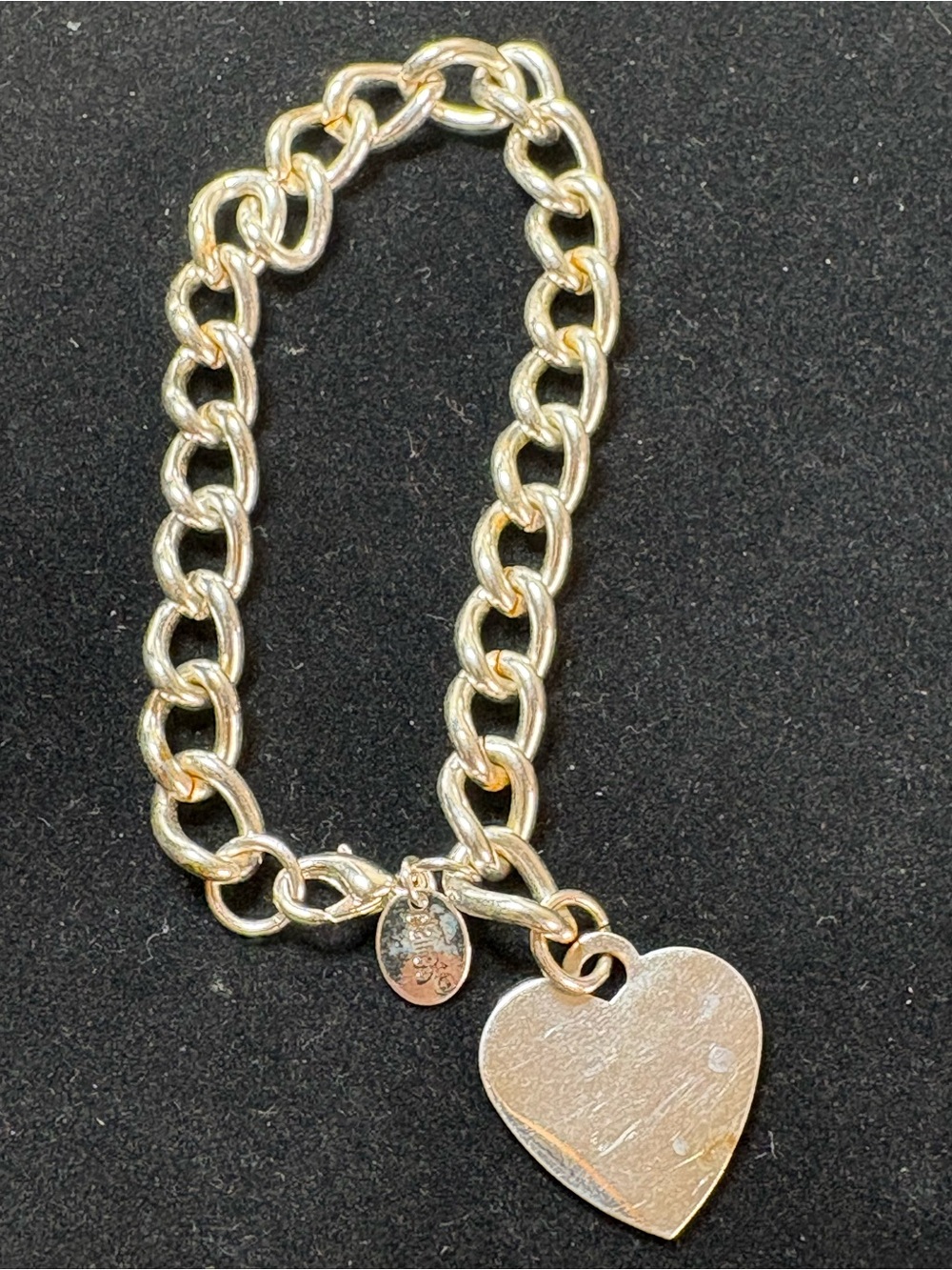 Claire's Silver Heart Charm Link Bracelet